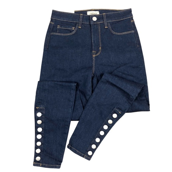 NWT L'AGENCE Piper High Rise Skinny Jeans Button Ankle Dark Wash Denim Size 25 - Picture 5 of 16
